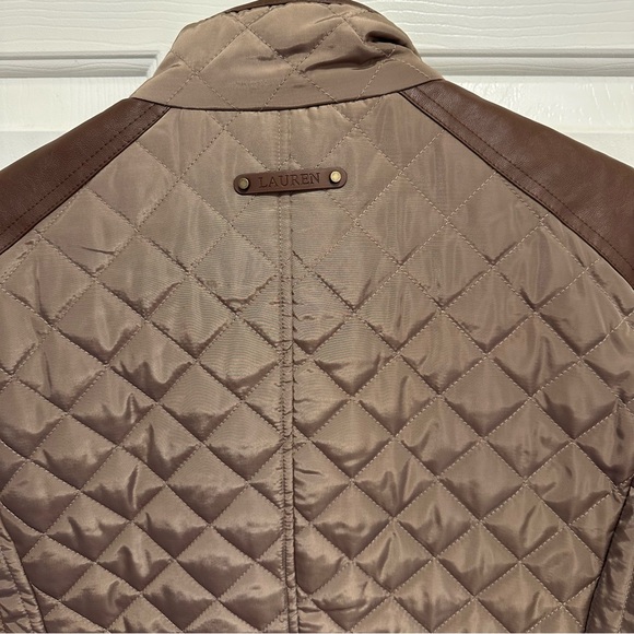 Lauren Ralph Lauren Women’s Faux-Leather-Trim Quilted  Winter Coat Size Small - Picture 5 of 9